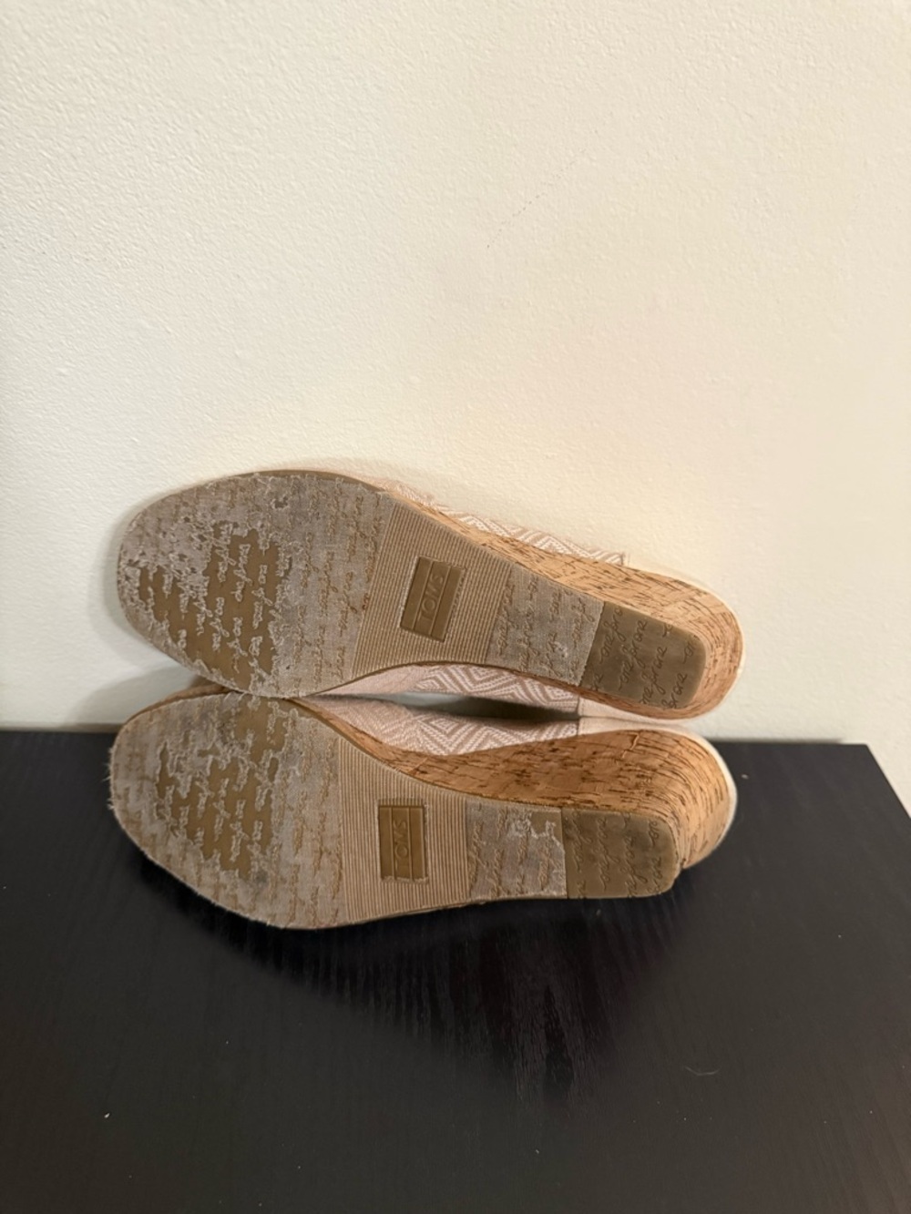 Toms Stella Cream Woven Cork Wedge Heels Espadrilles Sandals Women's Size 9.5 - Picture 7 of 7